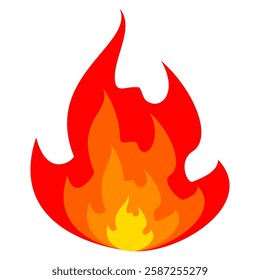 fire background in flat style. flame illustration.