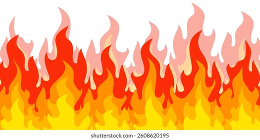 fire background in flat style. flame illustration.