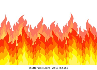 fire background in flat style. flame illustration.