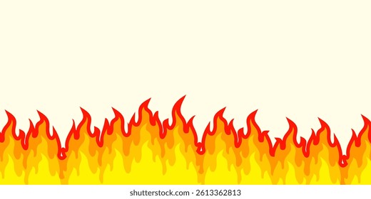 fire background in flat style. flame illustration.
