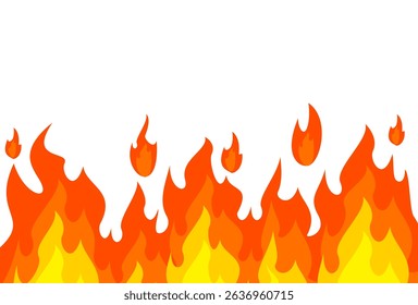 Fondo de fuego en estilo plano. ilustración de llama.