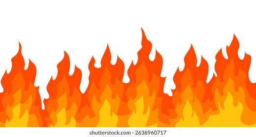 fire background in flat style. flame illustration.