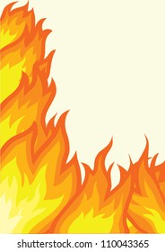 Fire background isolated on white.Vector illustration