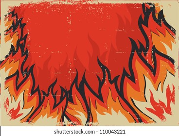 Fire background .Vector grunge image for design