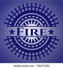 Fire badge with denim background
