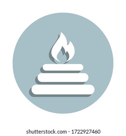 Fire badge icon. Simple glyph, flat vector of world religiosity icons for ui and ux, website or mobile application