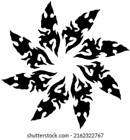 Fire ball element ornament tattoo