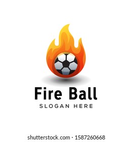 fire ball, fire footbal logo illustration vector template for sport team