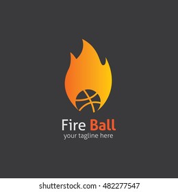 Fire Ball logo design template. Graphic design easy editable for Your design. Vector Illustration