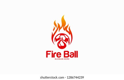 Fire Ball logo designs concept, Football Logo designs template