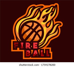 Fire Ball Logo E sport Vector Illustration