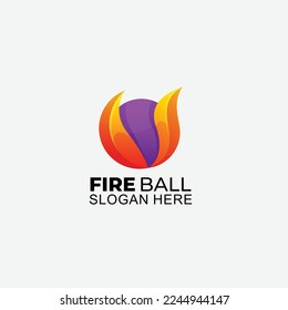 fire ball logo gradient color vector icon