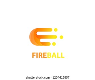 Fire ball logo, Letter e design