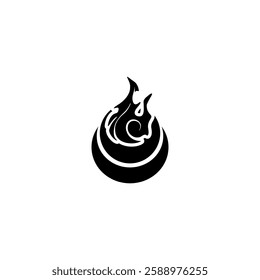 fire ball logo simple logo 