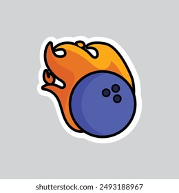 Fire Ball Sticker Vector Illustration