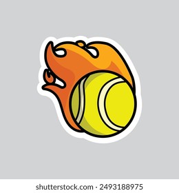 Ilustración vectorial de pegatinas de bola de fuego
