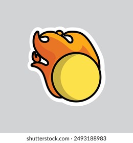 Fire Ball Aufkleber Vektorillustration