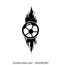 Fire Ball vector. Football with Flame logo isolated on white background
