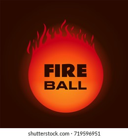 Fire ball. Vector illustration on dark background
