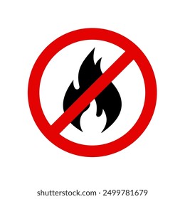 Fire ban sign, banning bonfires- vector illustration, isolated	
