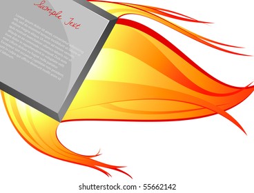 Fire banner with place for your text.Vector illustration.