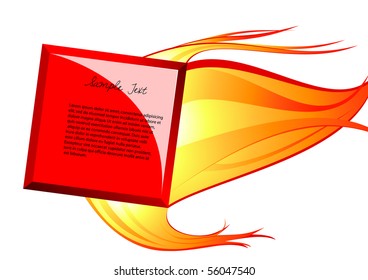 Fire banner with place for your text.Vector illustration.
