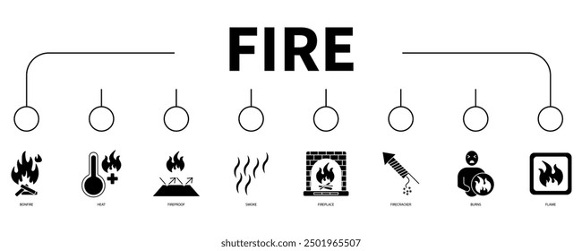 fire banner web icon vector illustration concept