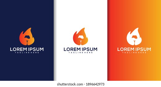 diseño del logotipo de espacio negativo para incendios y barras