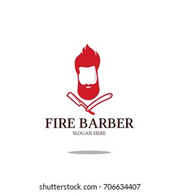 fire Barber shop logo 