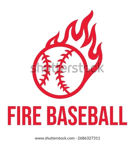 fire baseball flat minimalist logo design