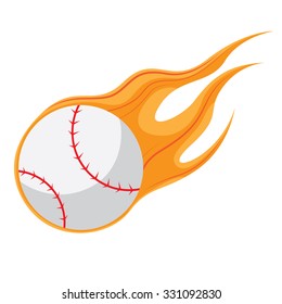 Fire Baseball Vector and Icon