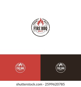 Fire bbq logo design template