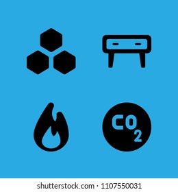 fire, beehive, co and cupboard icons vector in sample icon set for web and graphic design
