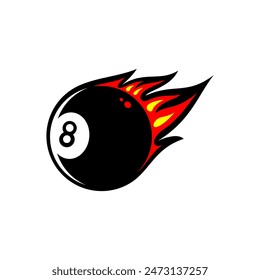 fire billiard ball vector, billiard sport