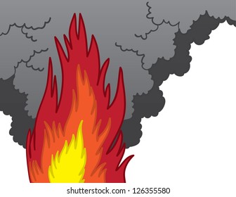 Fire and billowing smoke cartoon