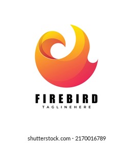 fire bird colorful logo design template