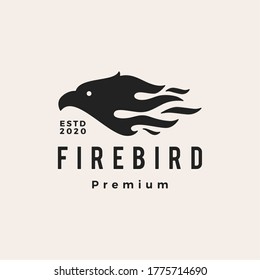 fire bird hipster vintage logo vector icon illustration