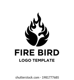 Fire and bird logo combination.