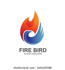 
Fire bird logo design vector