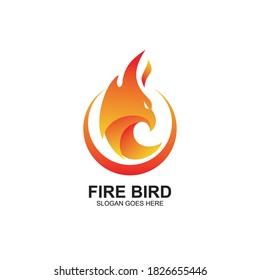 Fire bird logo design vector