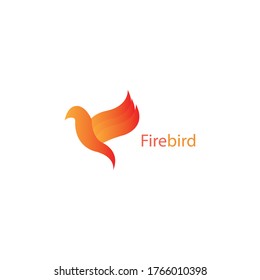 fire bird logo simple color. vector design