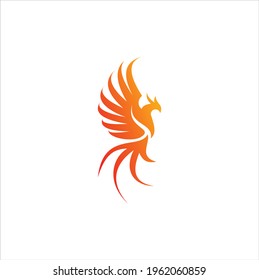 fire bird phoenix creative logo design illustration