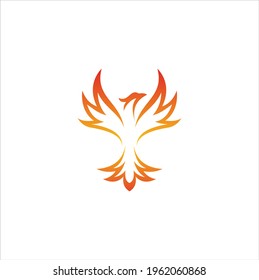 fire bird phoenix creative logo design illustration