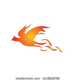 fire bird phoenix logo design vector illustrations graphic
