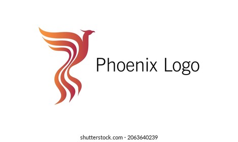 Fire bird phoenix logo design, falcon, eagle, hawk and wing vector icon