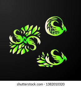 fire bird or phoenix logo icon or sign for industry company