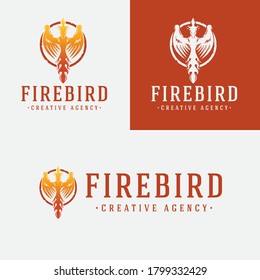 Fire Bird Phoenix Logo Vector