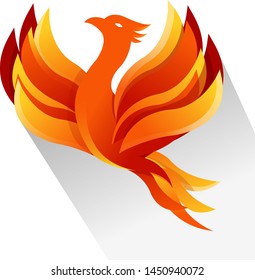 Fire bird vector illustration art