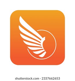 fire bird wings illustration logo