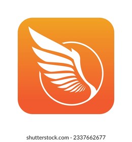 fire bird wings illustration logo